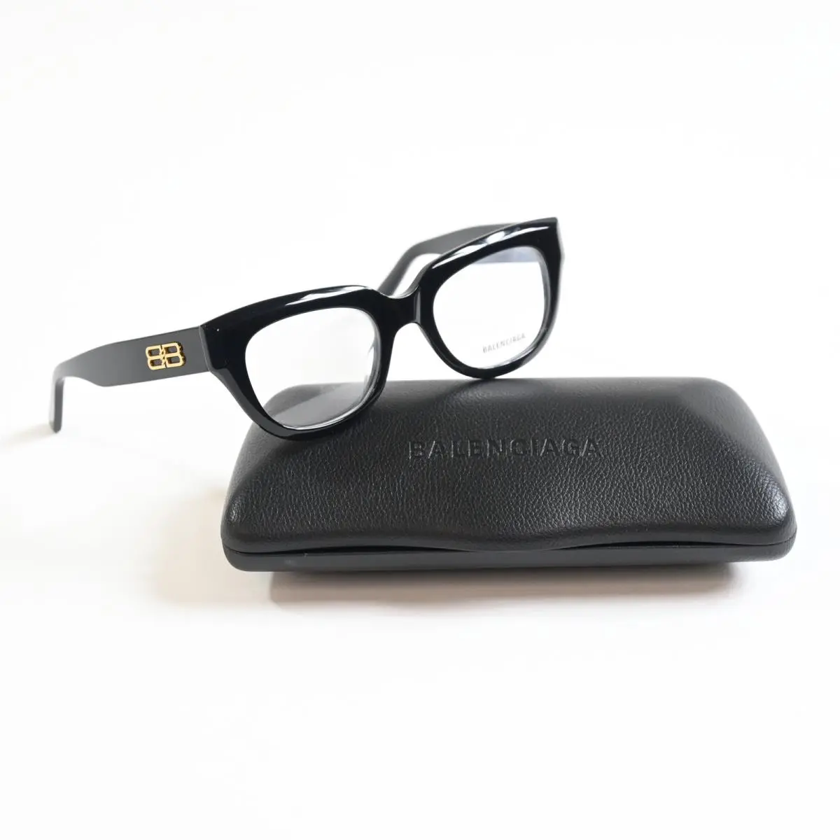 Balenciaga BB0239O 001 Unisex Eyeglasses Black/gold 50mm