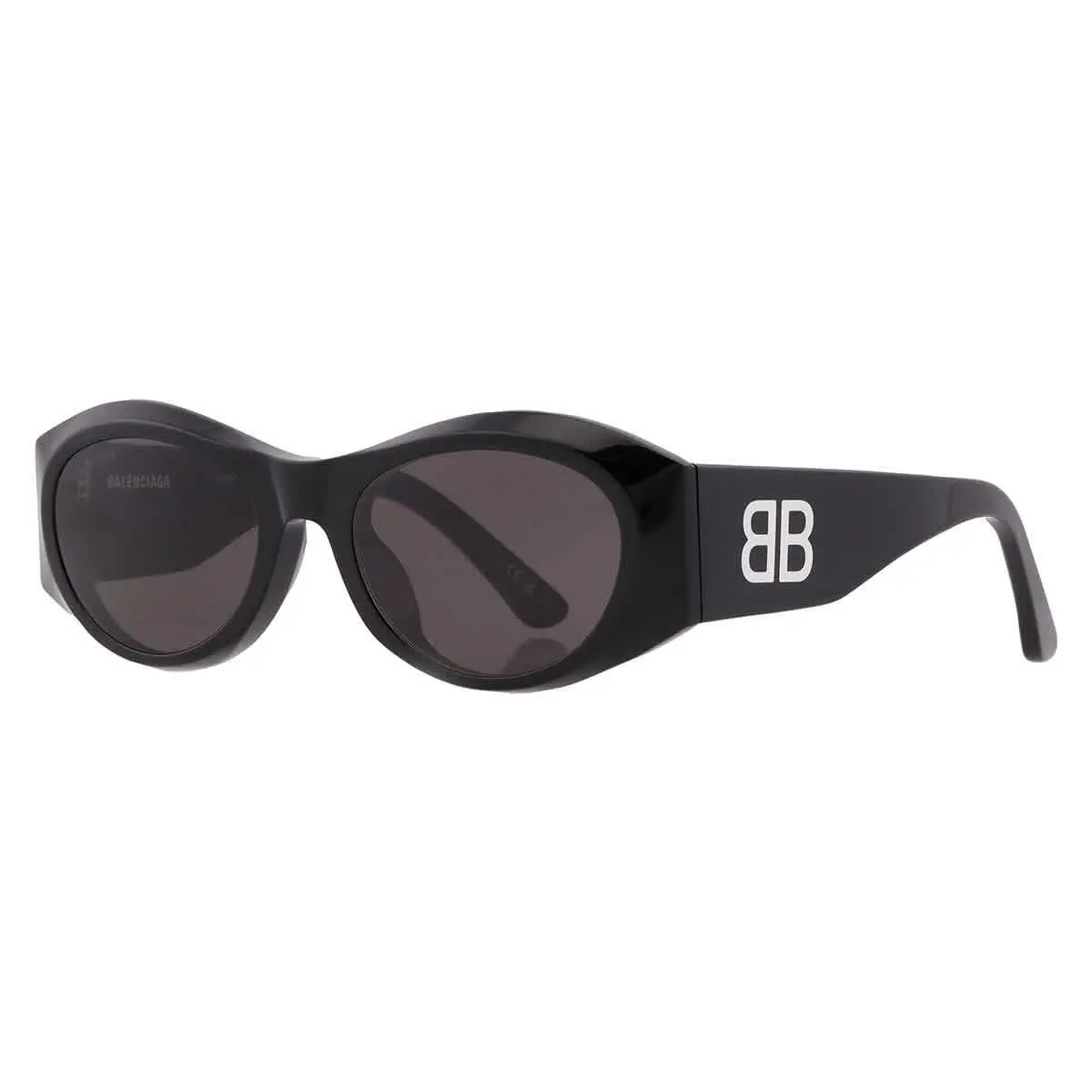 Balenciaga Grey Oval Ladies Sunglasses BB0396SK 001 55 BB0396SK 001 55