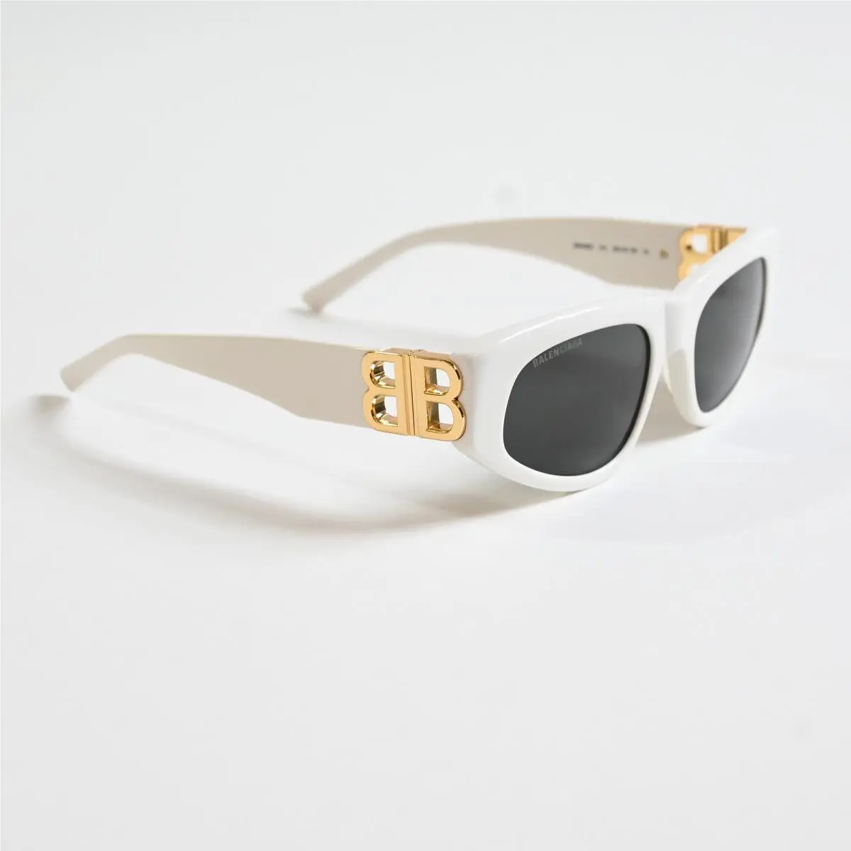 Balenciaga BB0095S 012 Womens Sunglasses White/gold 53mm