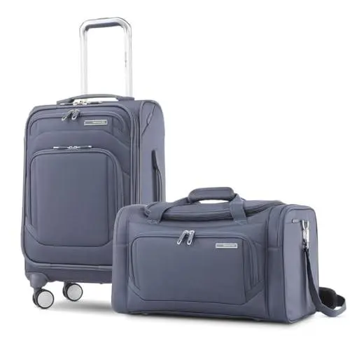 Samsonite Slate - Samsontie Ascentra Softside Luggage 2 Piece Set Duffel/19 Inch Carry on