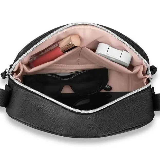 Mobile Solution 2 Leather Crossbody Bag in Black by Samsonite