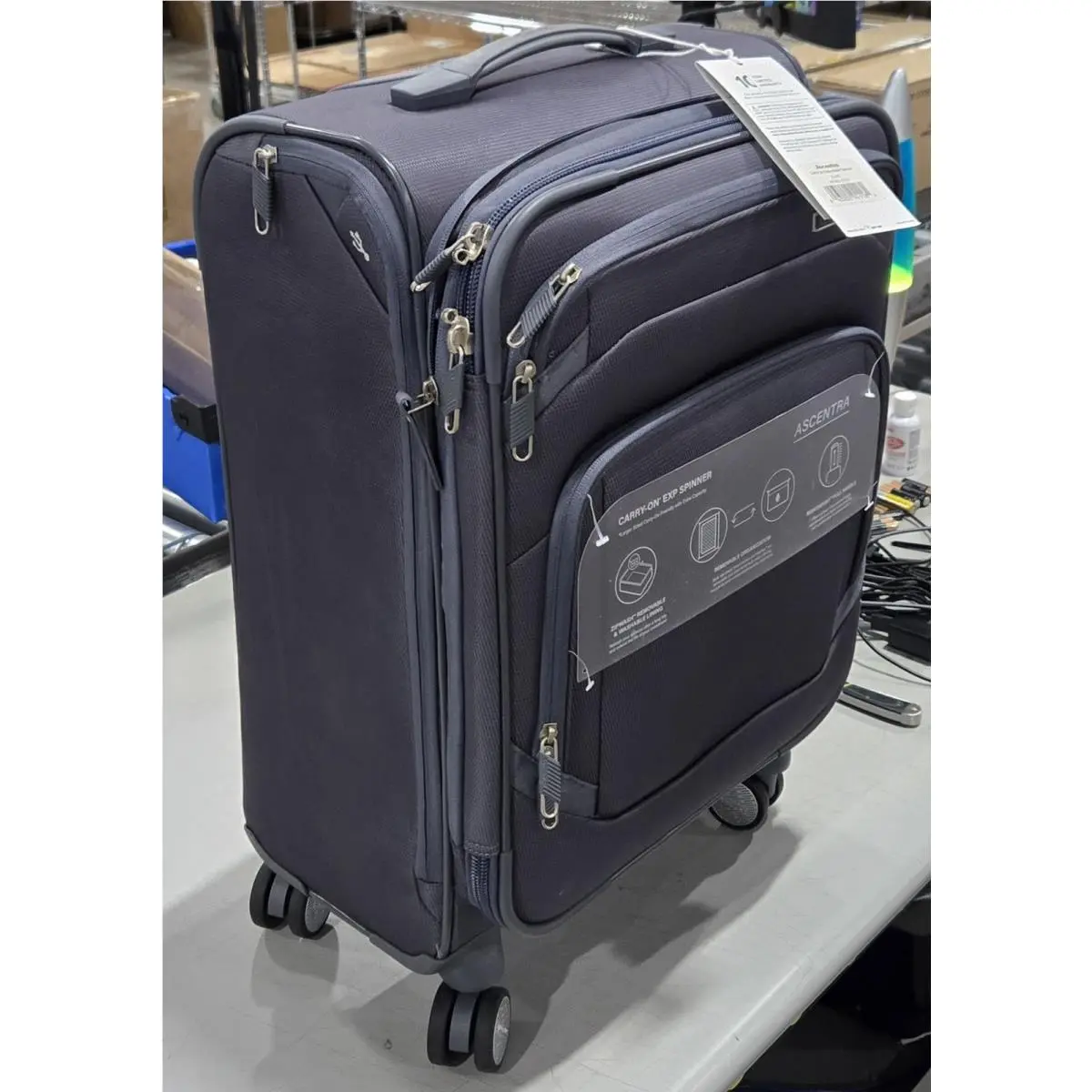 Slate -  19 Inch Carry-on Ascentra Softside Luggage by Samsonite
