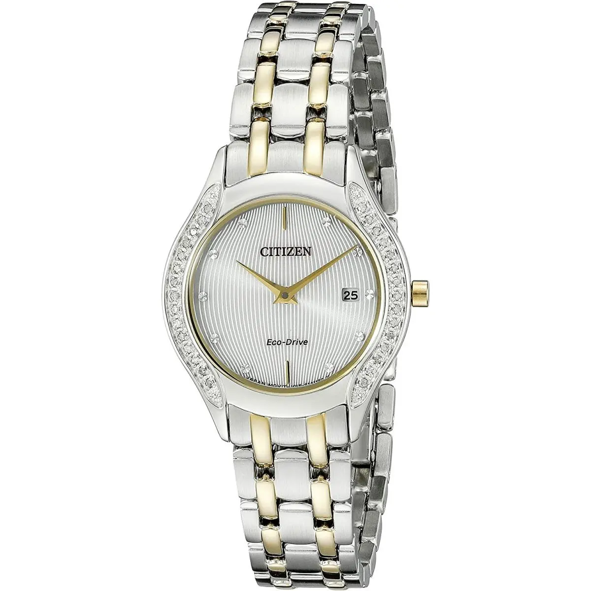 Eco-drive GA1064-56A Two Tone White Dial Womens Dress Watch by Citizen