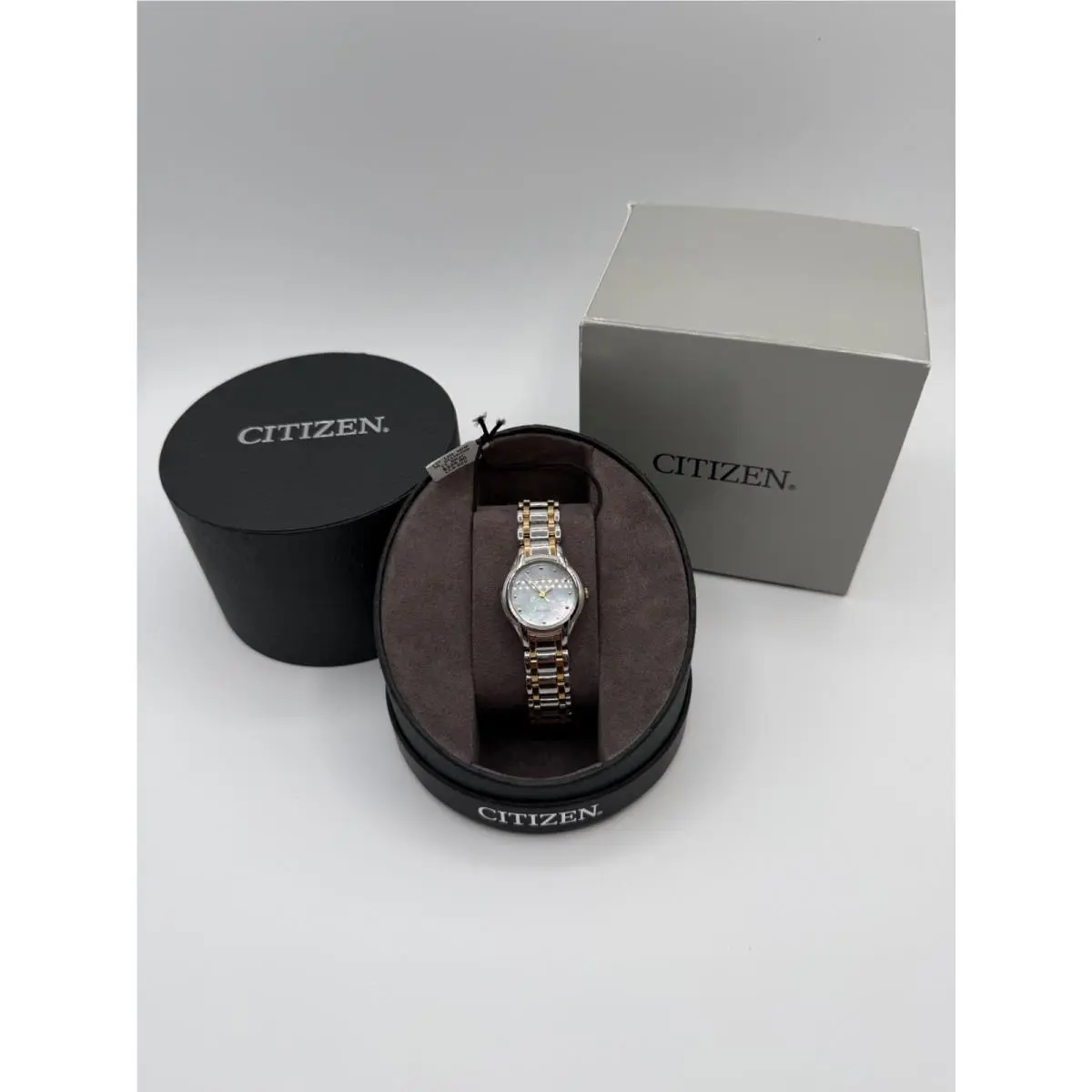 Eco-drive EM0284-51N Women`s Mop Diamond Two Tone Watch Nos Box by Citizen