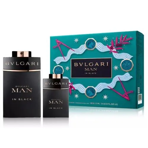 Bvlgari Man In Black Men 2 Pieces Set 3.4 oz 0.5 oz Eau De Parfum Spray