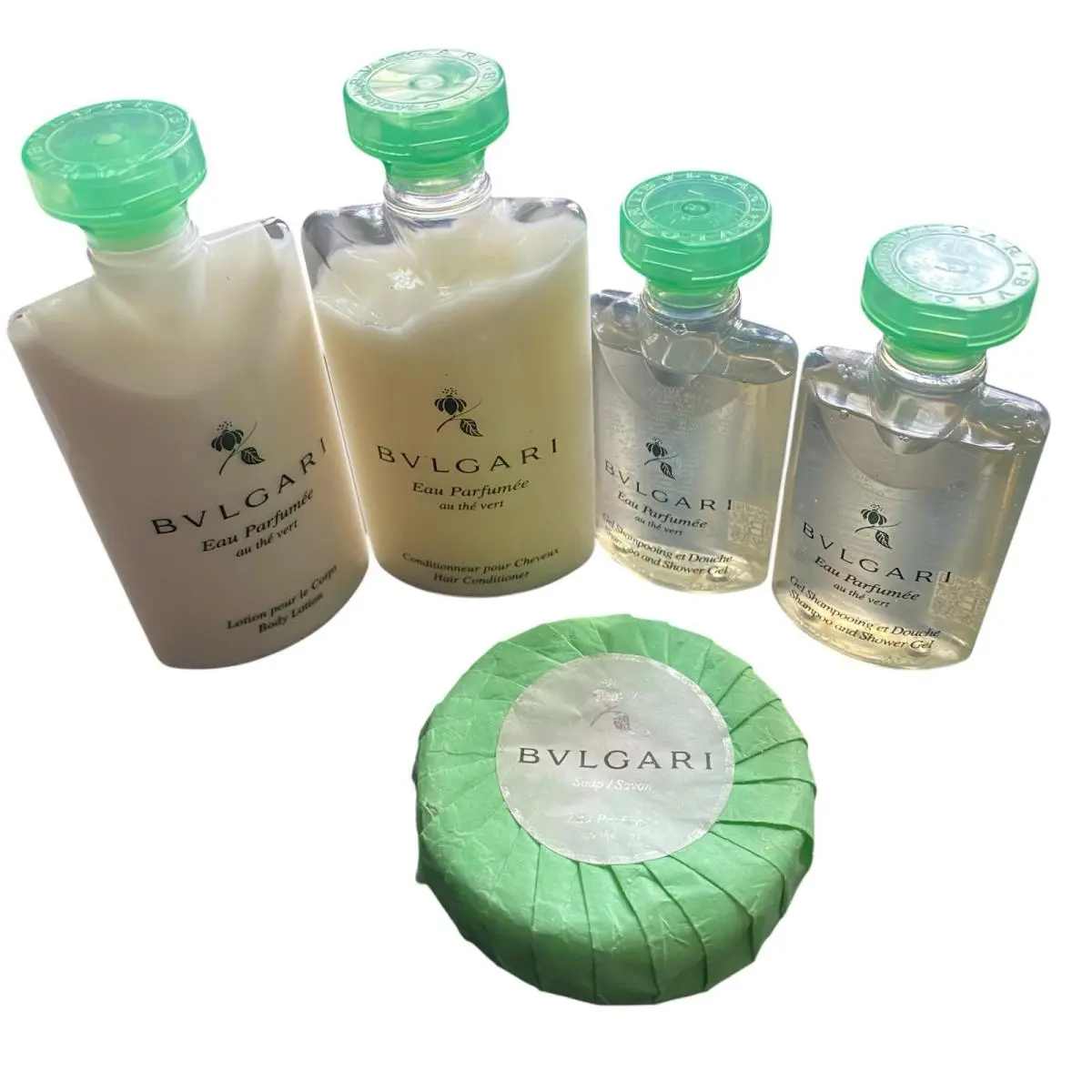 Bvlgari au Thé Vert Green Tea Lotion Shampoo Conditioner and Soap Bundle