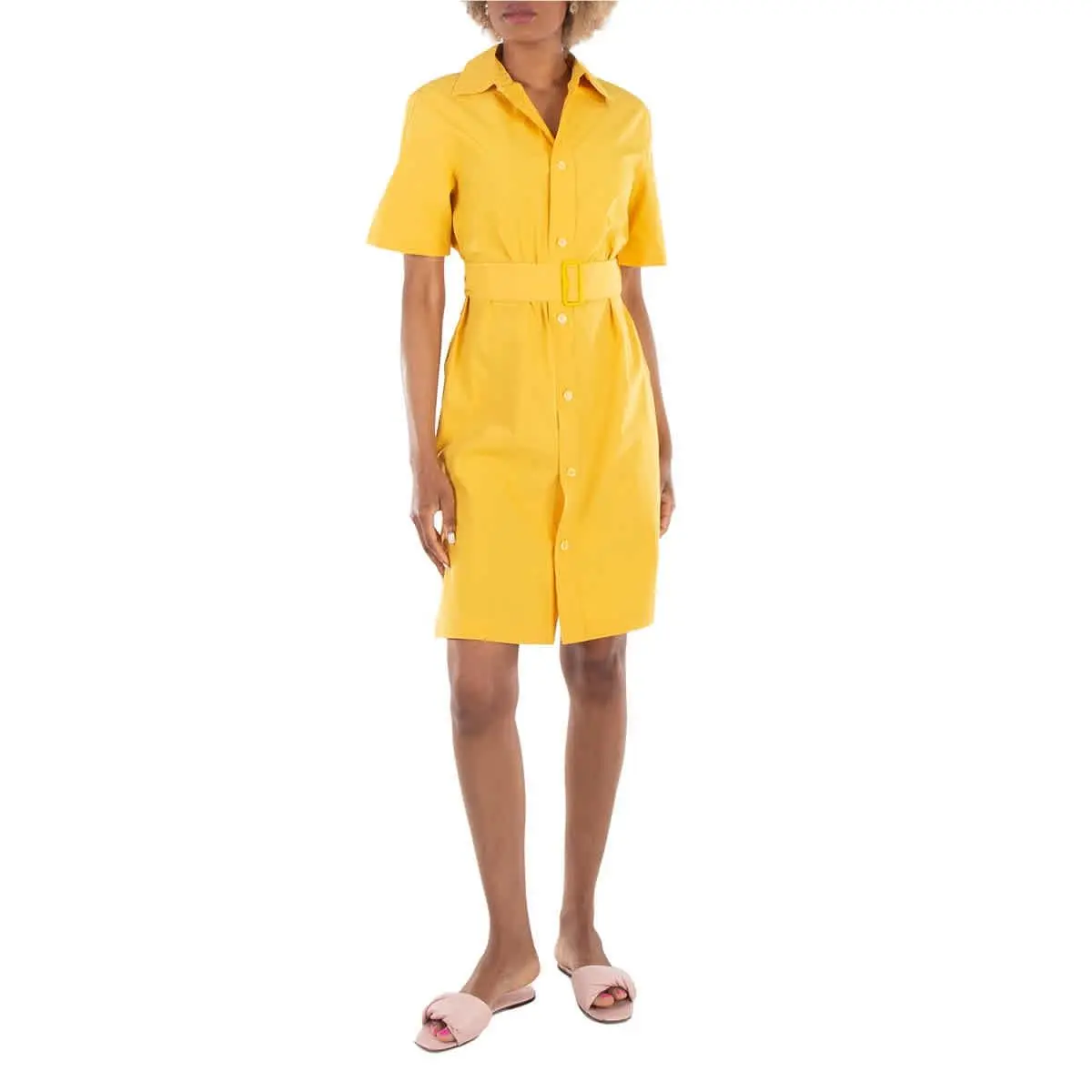 Short-sleeve Cotton Blend Shirt Dress by Burberry