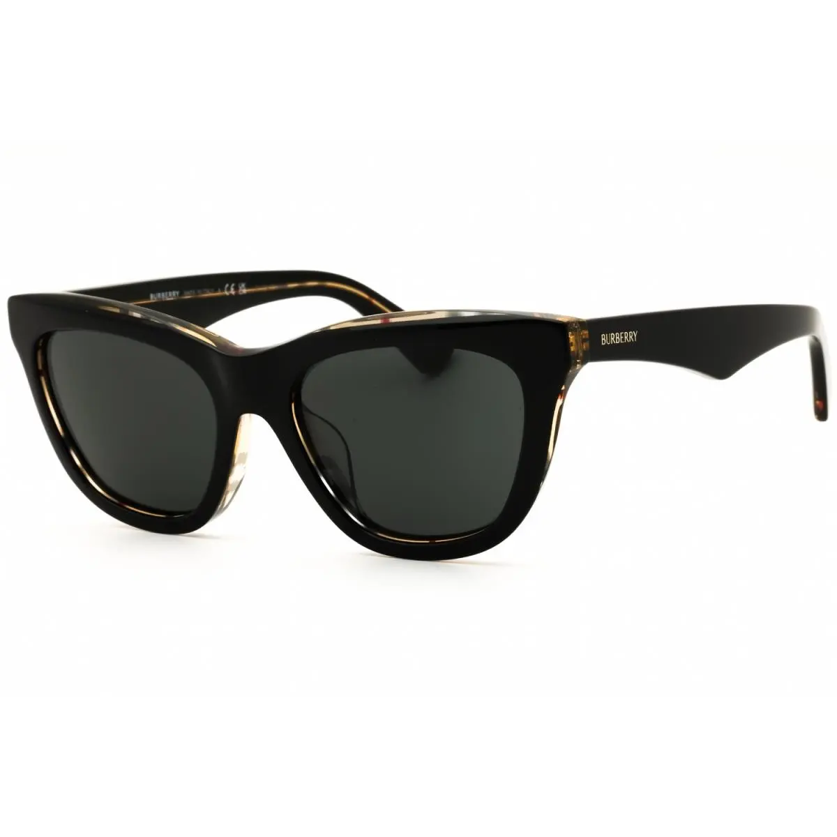 Burberry BE4435F 412187 Sunglasses Black Frame Grey Lenses 53mm