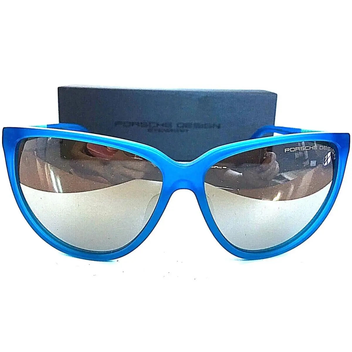 Porsche Design P 8588 E Cat Eye Oversized Blue Women`s Sunglasses Italy