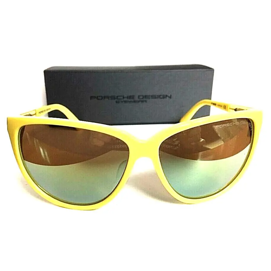 Design P 8588 C Mirrored Oversized Yellow Green Women`s Sunglasses by Porsche