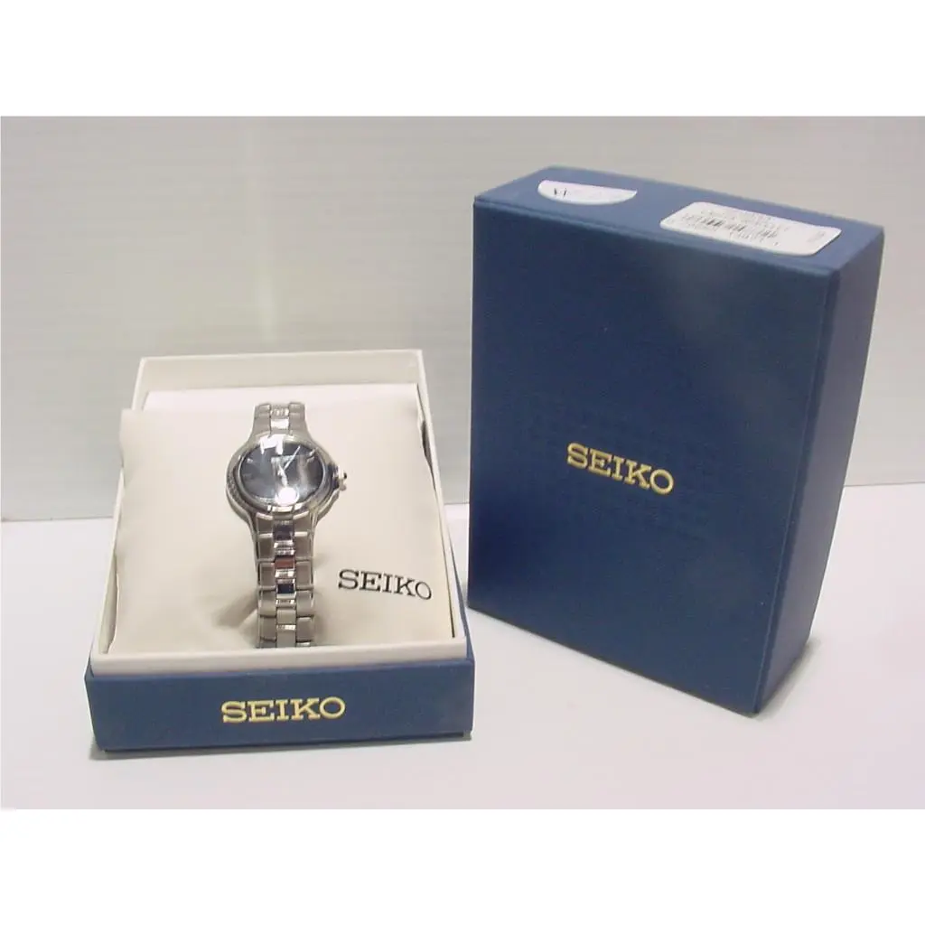 Black Dial Stainless Steel Case Bracelet Women`s Watch SFQ833 by Seiko