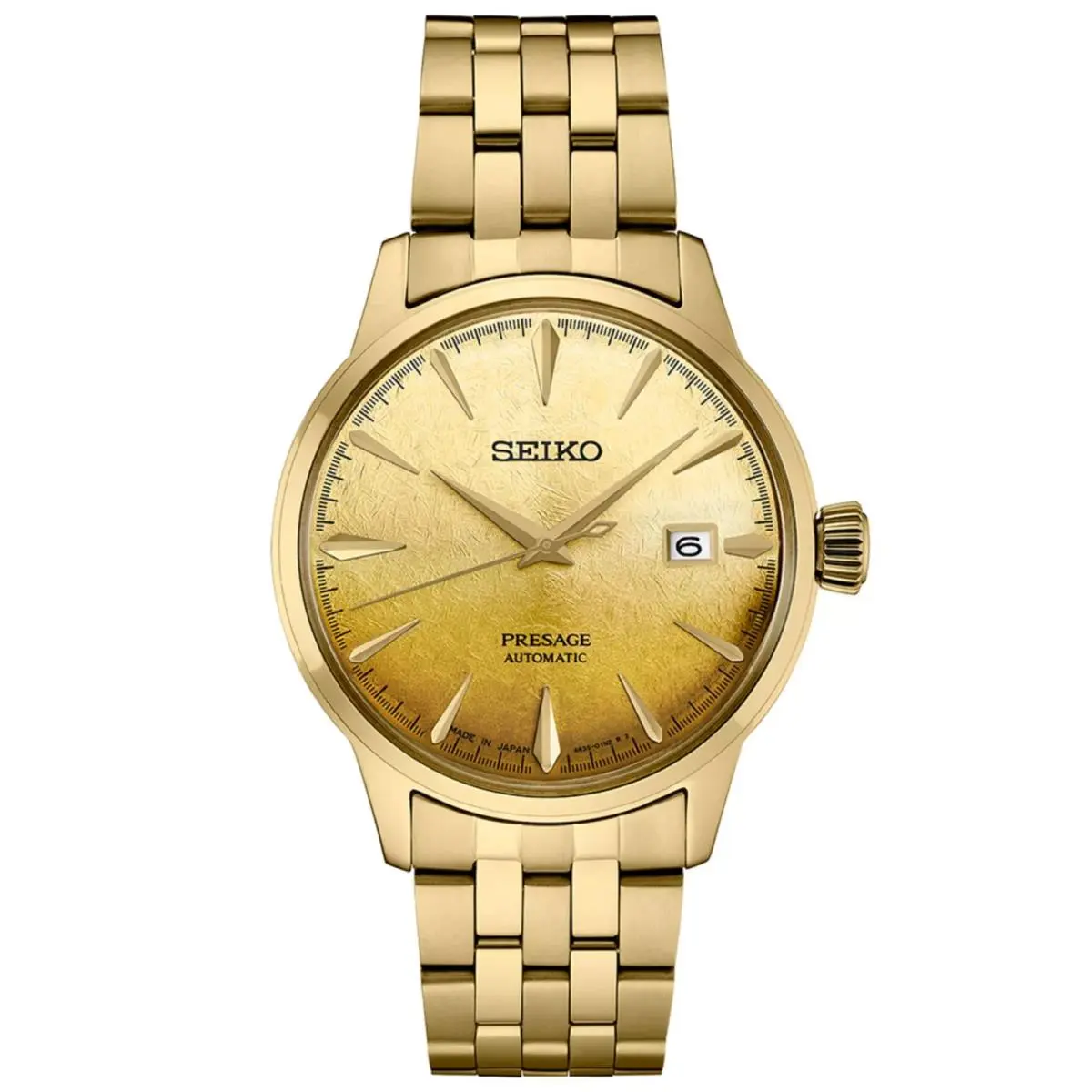 Seiko Men`s Automatic Presage Cocktail Time Gold-tone Stainless Steel Watch - Gold