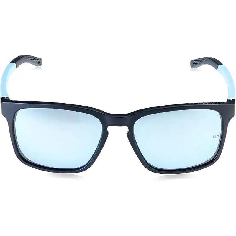 UA Assist 2 Sunglasses Matte Black Frame w/ Blue Chrome Mirror Lens by Under Armour