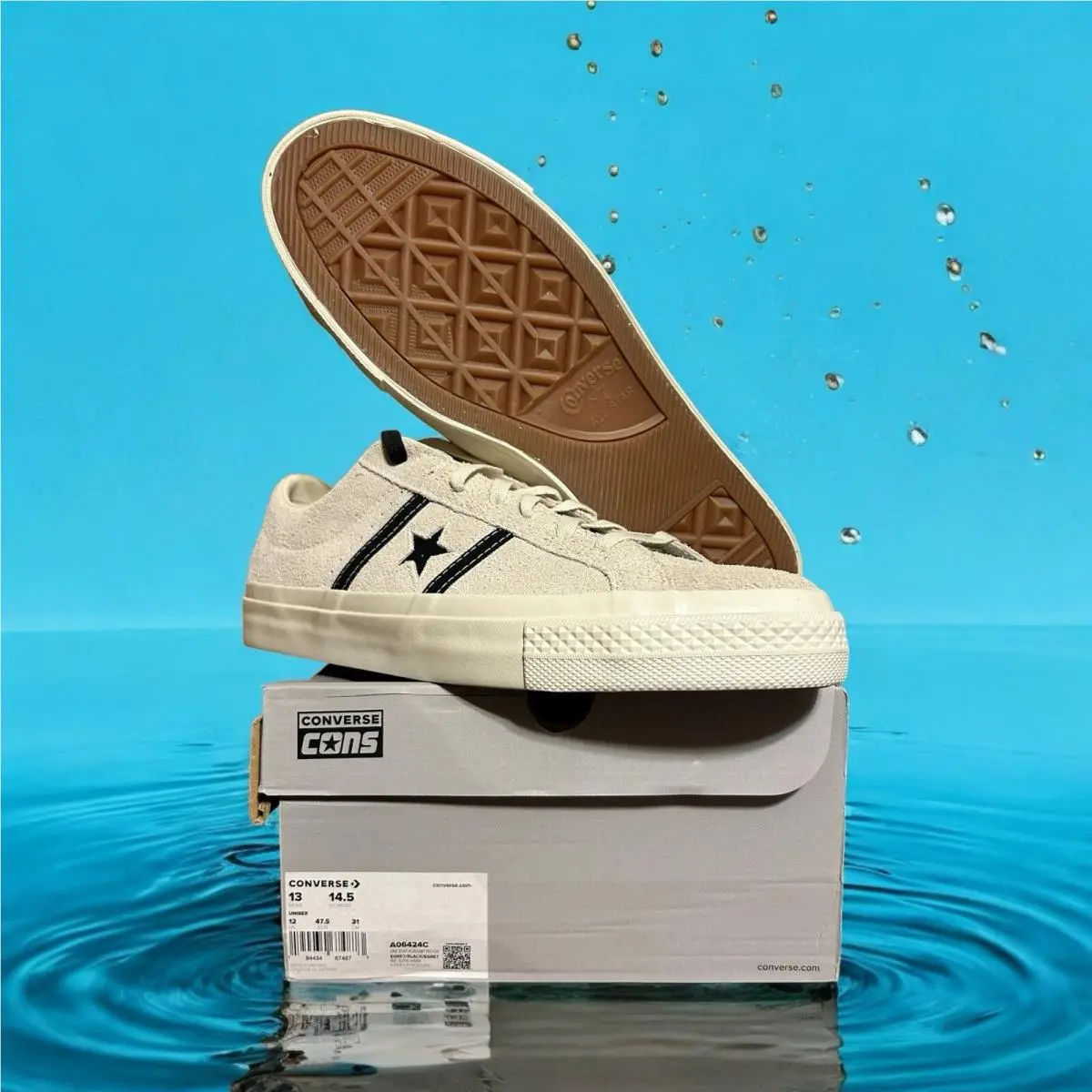 Men’s 13 Women’s 14.5 Converse One Star Academy Pro OX Suede A06424C Egret