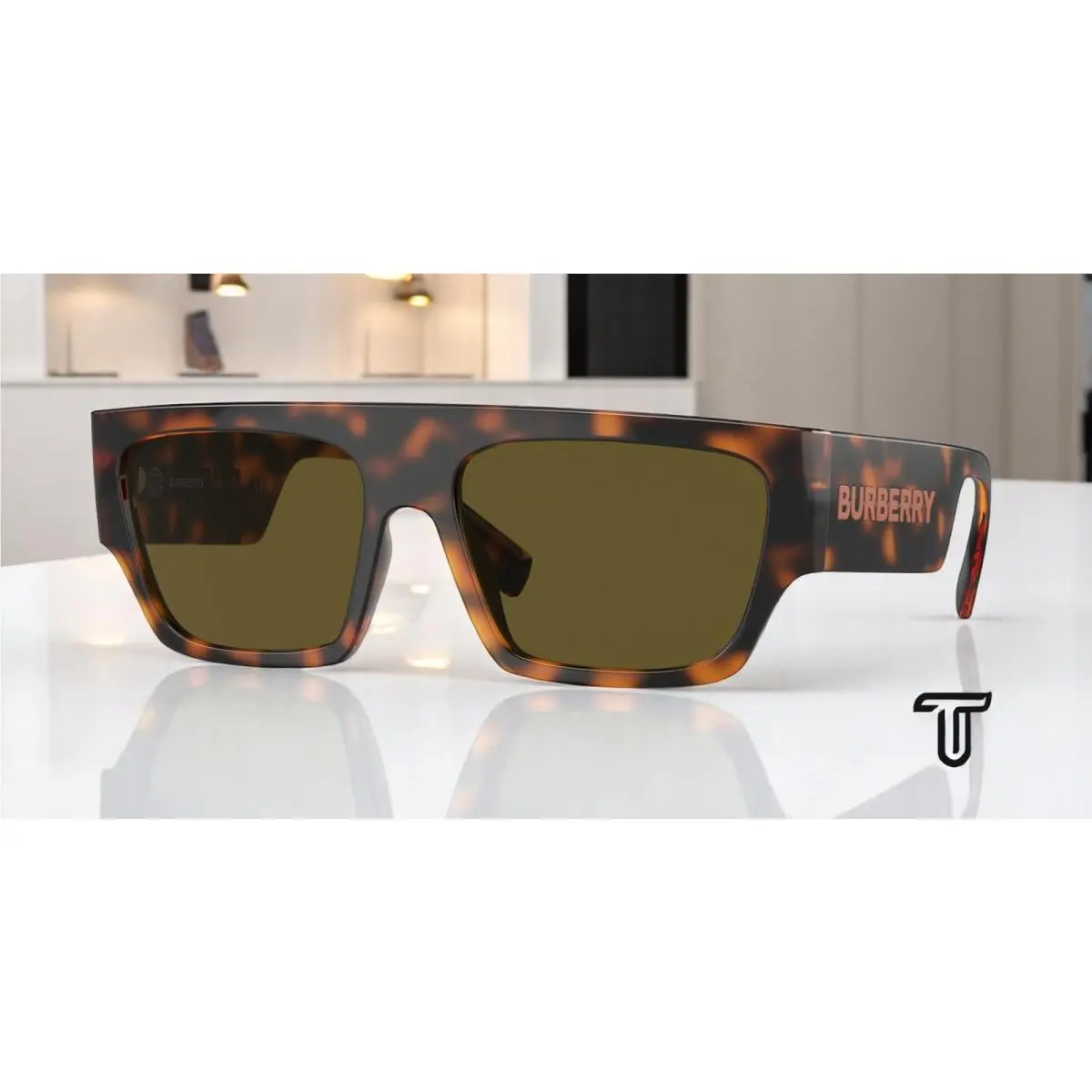 BE4397U 300273 Micah Dark Havana Dark Brown 58 mm Men`s Sunglasses by Burberry
