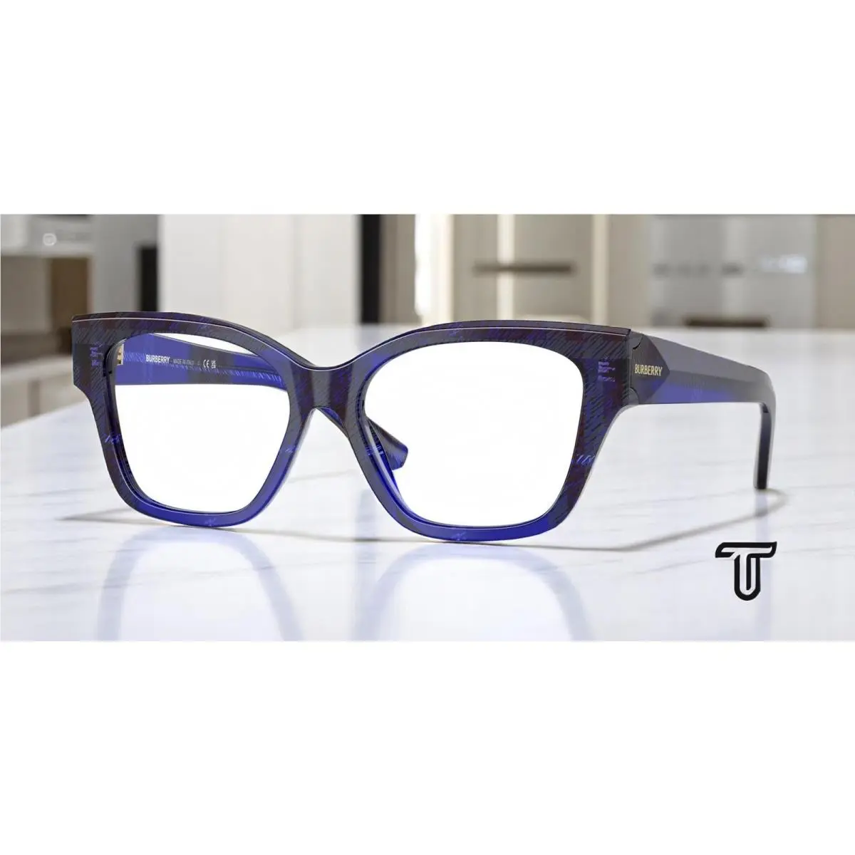 BE2420 4114 Check Blue Demo Lens 54 mm Women`s Eyeglasses by Burberry