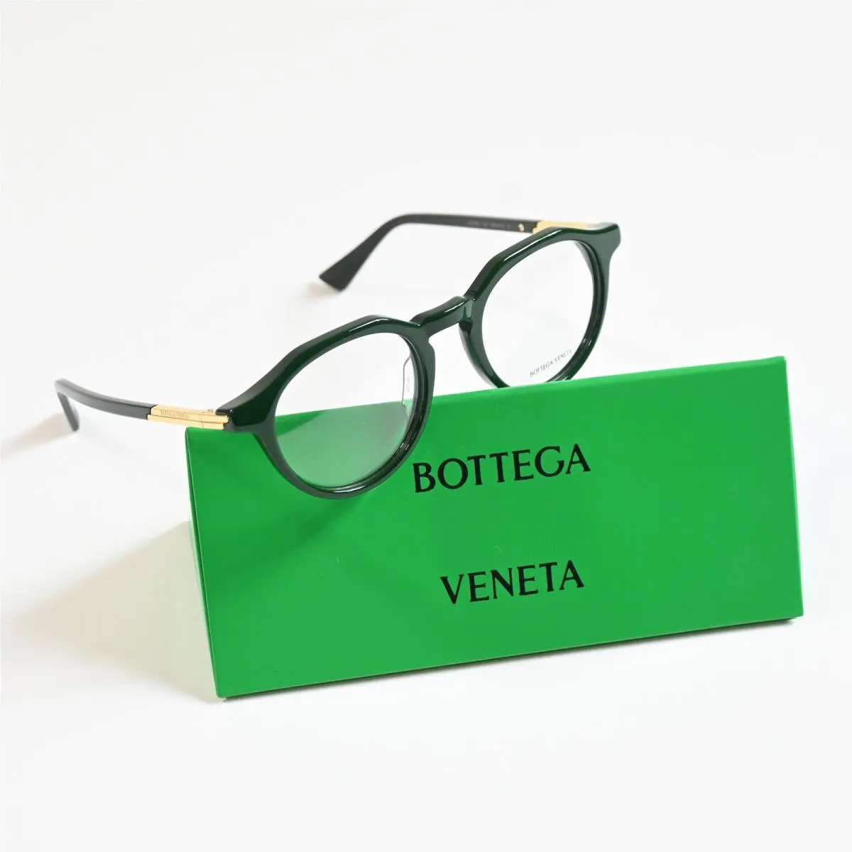 Bottega BV1263O 004 Mens Eyeglasses Green/gold 48mm by Bottega Veneta