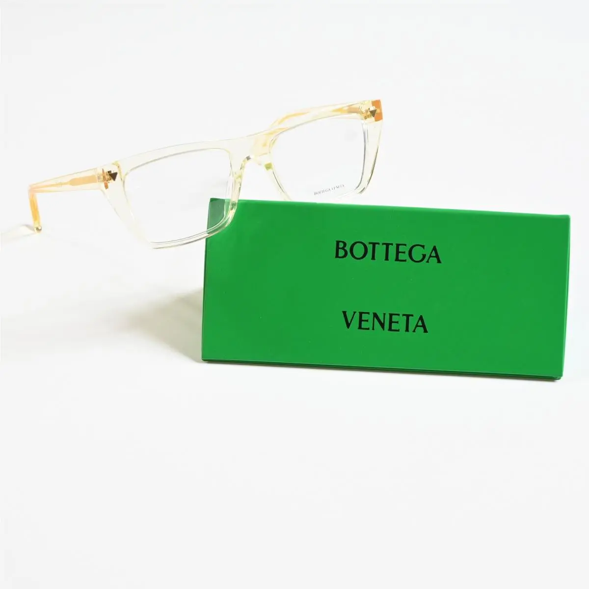 Bottega BV1258O 004 Unisex Eyeglasses Clear Yellow 53mm by Bottega Veneta