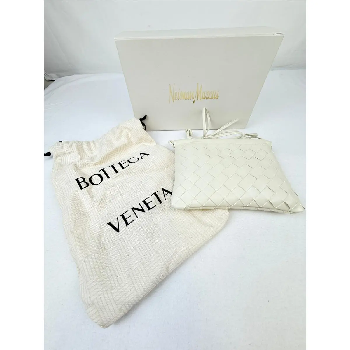 Small Dustbag Intrecciato Leather Shoulder Bag-sea Salt by Bottega Veneta