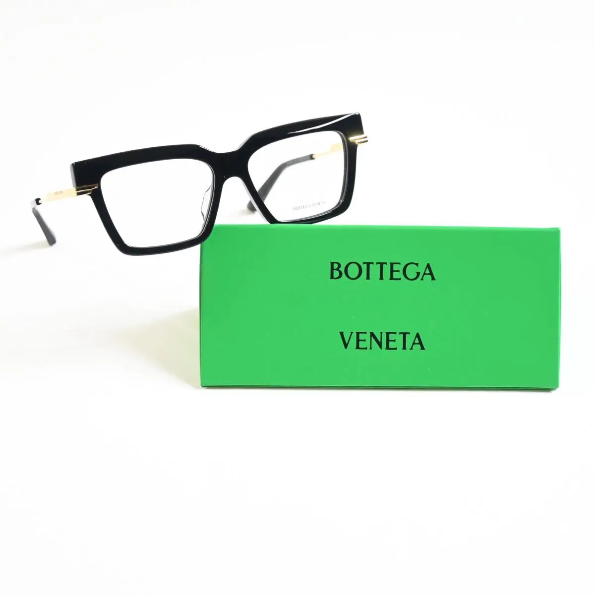 Bottega BV1243O 001 Womens Eyeglasses Black/gold 53mm by Bottega Veneta