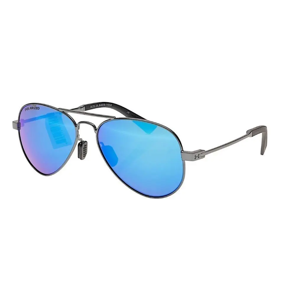 Under Armour Getaway Polarized Sunglasses - Satin Gunmetal Polar Blue Mirror