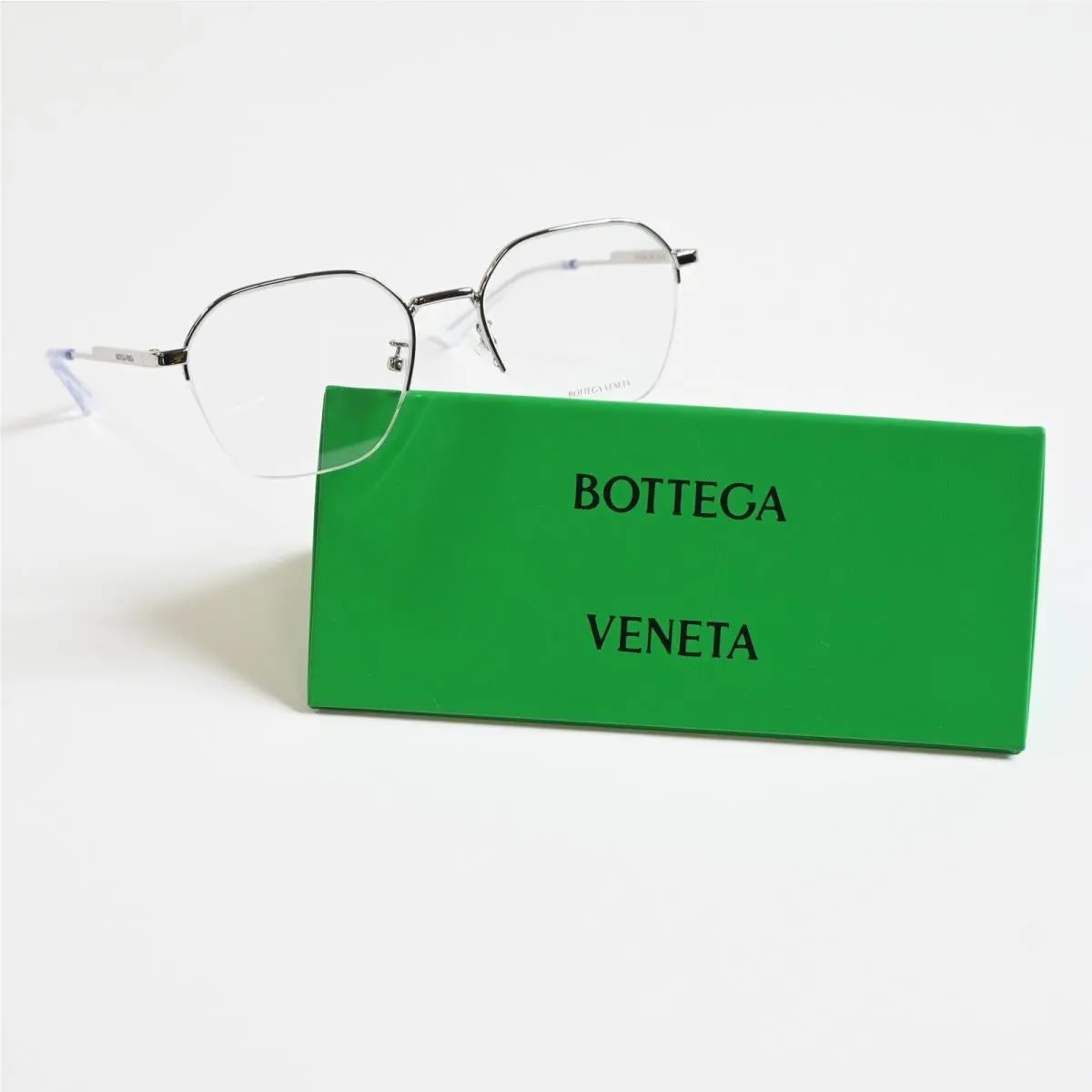 Bottega BV1111OA 003 Mens Eyeglasses Clear Silver 52mm by Bottega Veneta