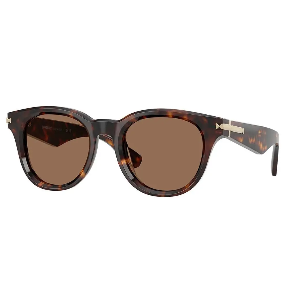 Burberry BE 4439 300273 Dark Havana Plastic Round Sunglasses Brown Lens