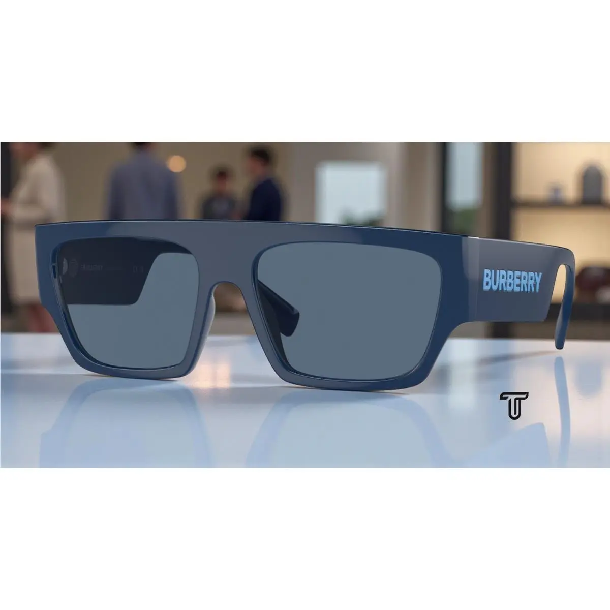 BE4397U 405880 Micah Blue Dark Blue 58 mm Men`s Sunglasses by Burberry