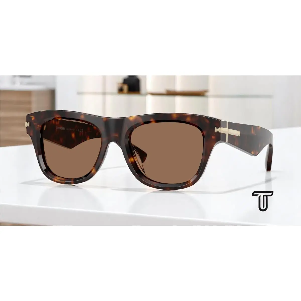 BE4438U 300273 Dark Havana Dark Brown 53 mm Men`s Sunglasses by Burberry