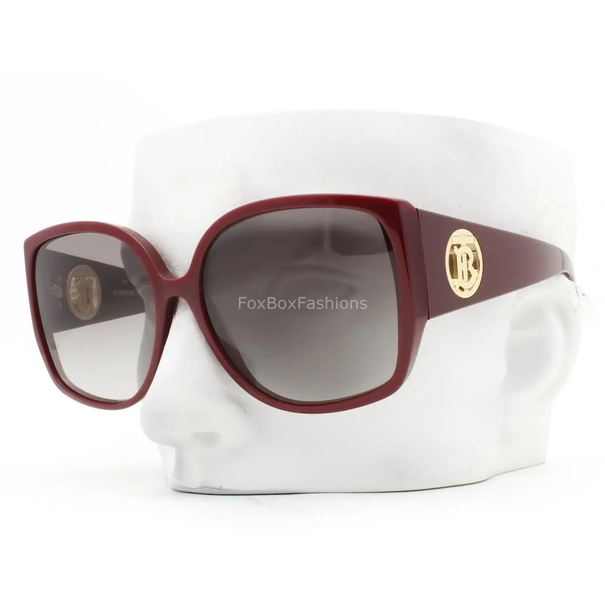 Oversized Sunglasses Polished Bordeaux Dark Red B4290 3403/11 with Case by Burberry