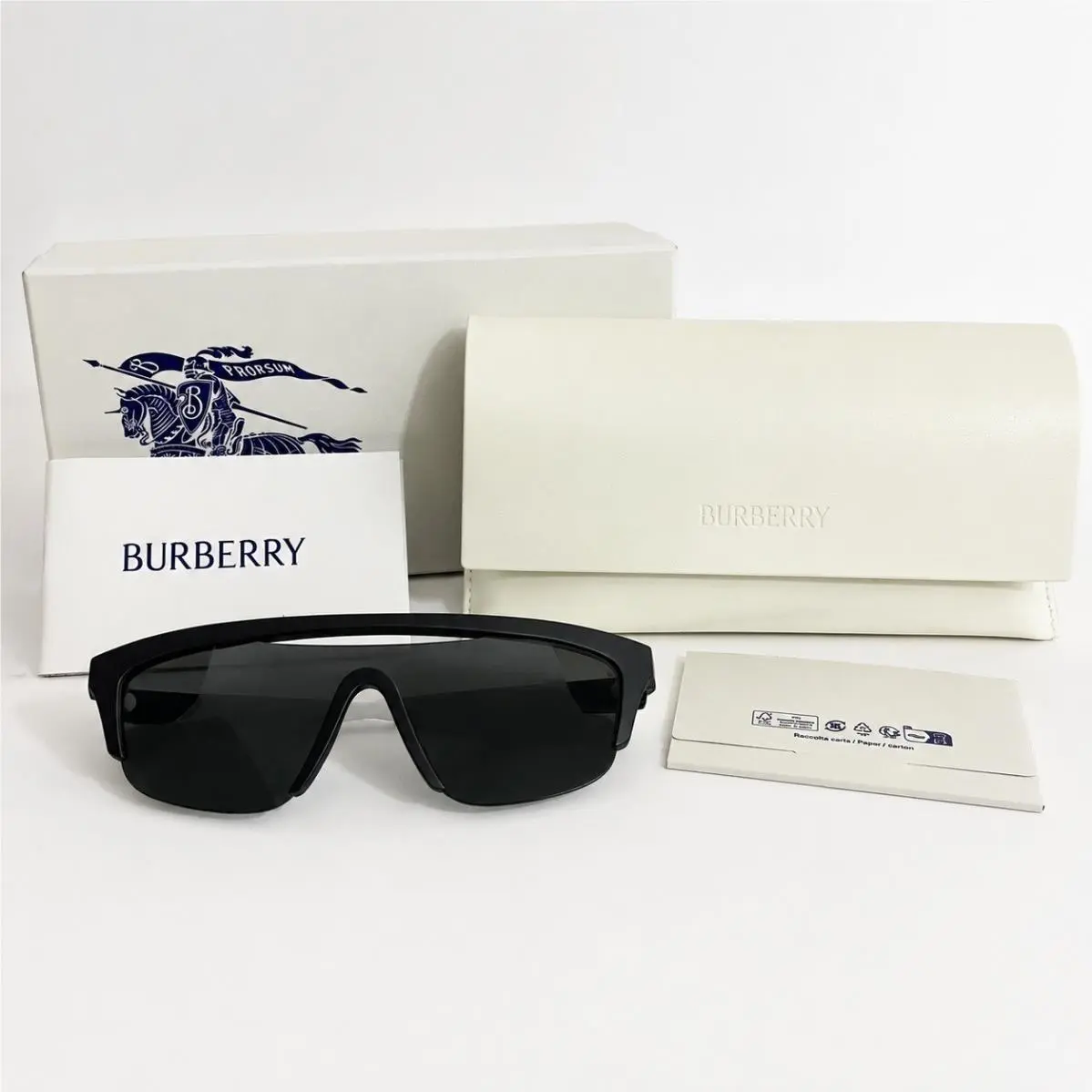 0BE4460U Sunglasses Mens OS Matte Black/dark Grey Italian Luxury by Burberry