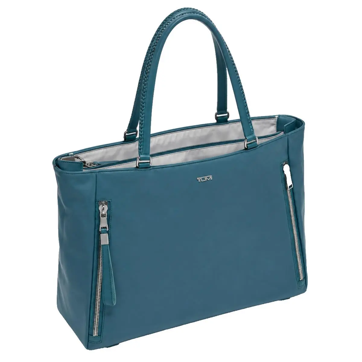 Tumi Voyageur Valetta Women`s Tote Bag Teal Blue Top Zip Dual Front Zipper