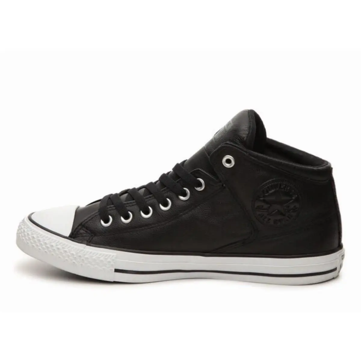 Converse Mens Chuck Taylor All Star High Street Mid Sneaker Leather Black