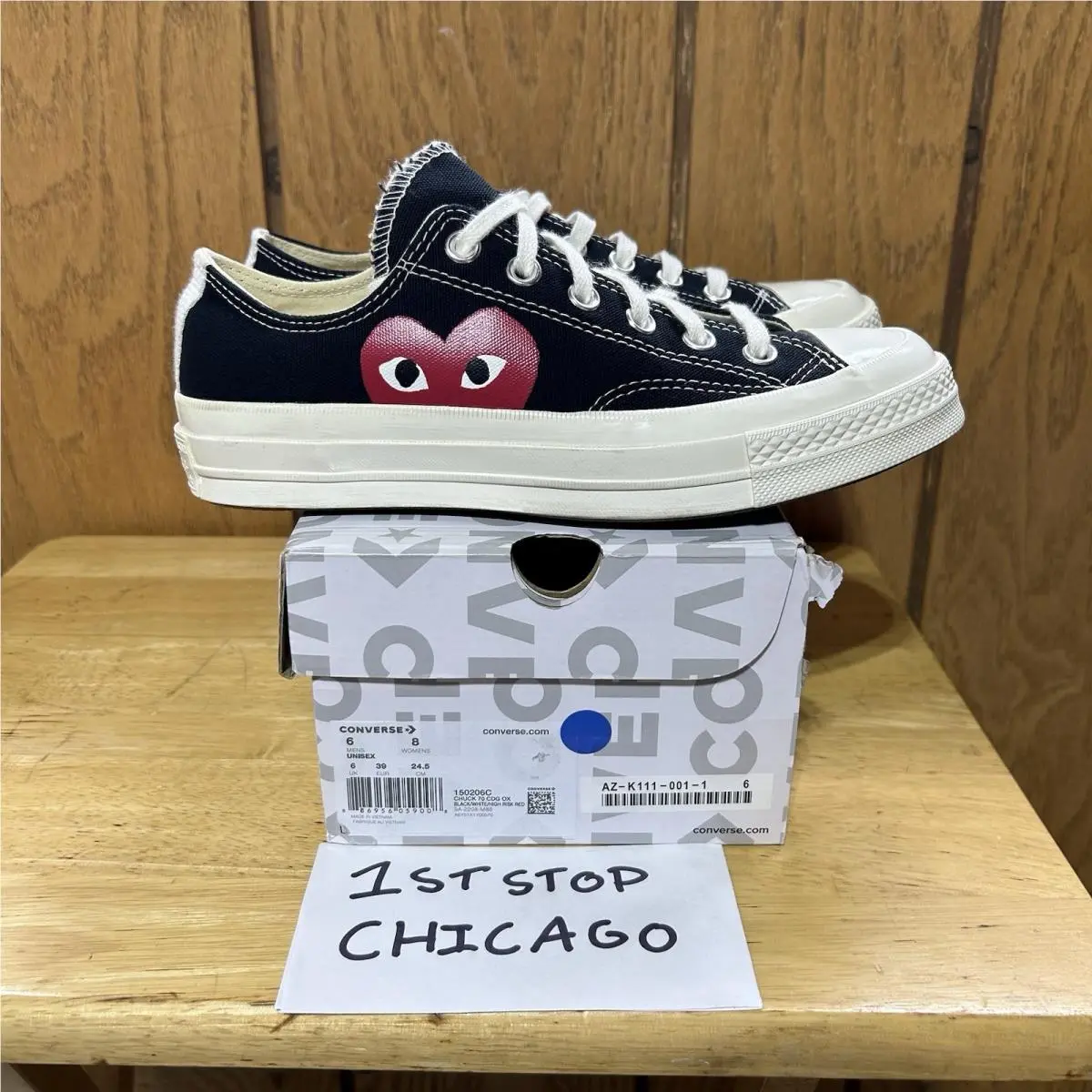 Comme de Garcons Low Top Chuck 70 Cdg OX Sneakers Womens 8/Mens 6 by Converse