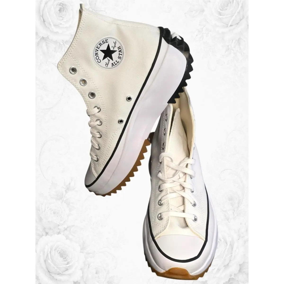 Converse Run Star Hike Hi Platform High Top Sneakers White Gum 10.5W/9M