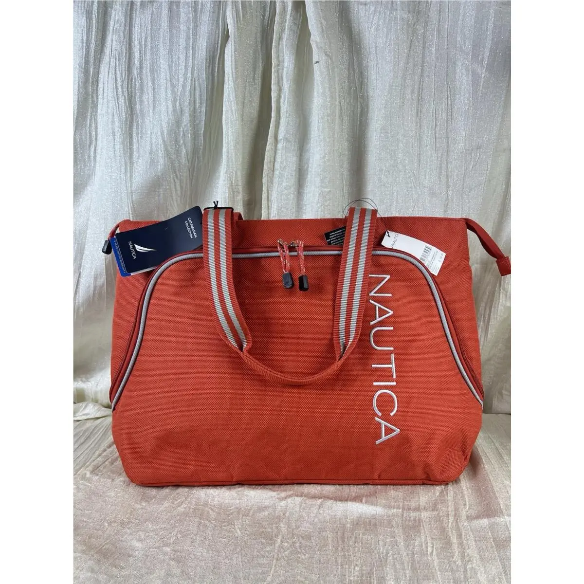 Nautica Catamaran Boat Tote Autumn Sunset Orange Travel Beach Bag Large