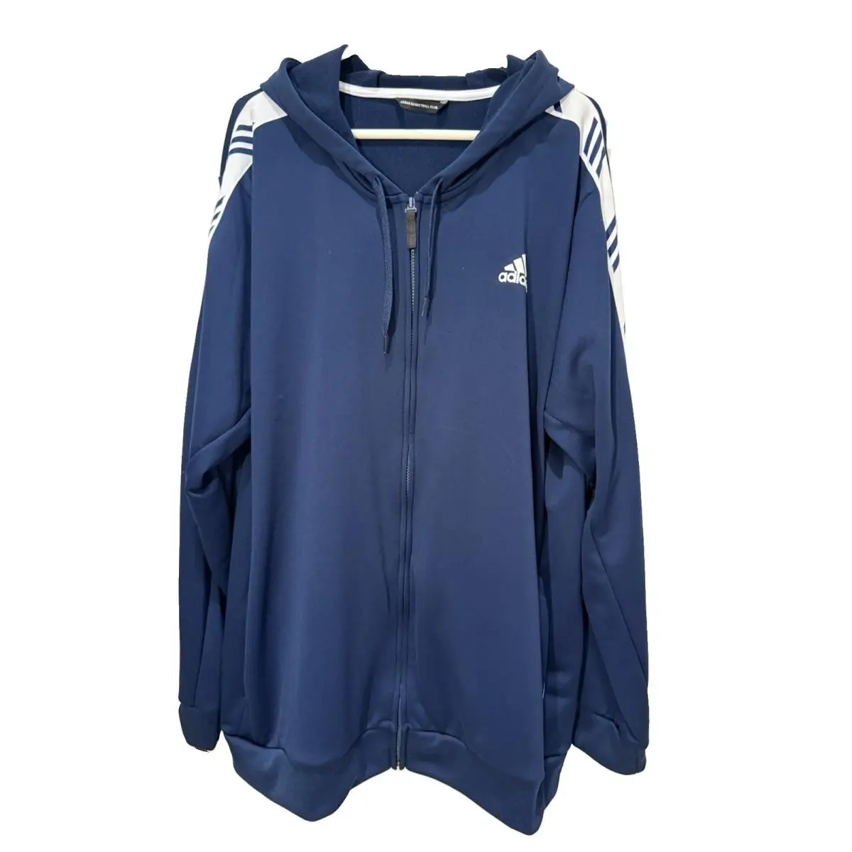 Adidas Men’s Basketball Club Navy Hooded Jacket 2XL
