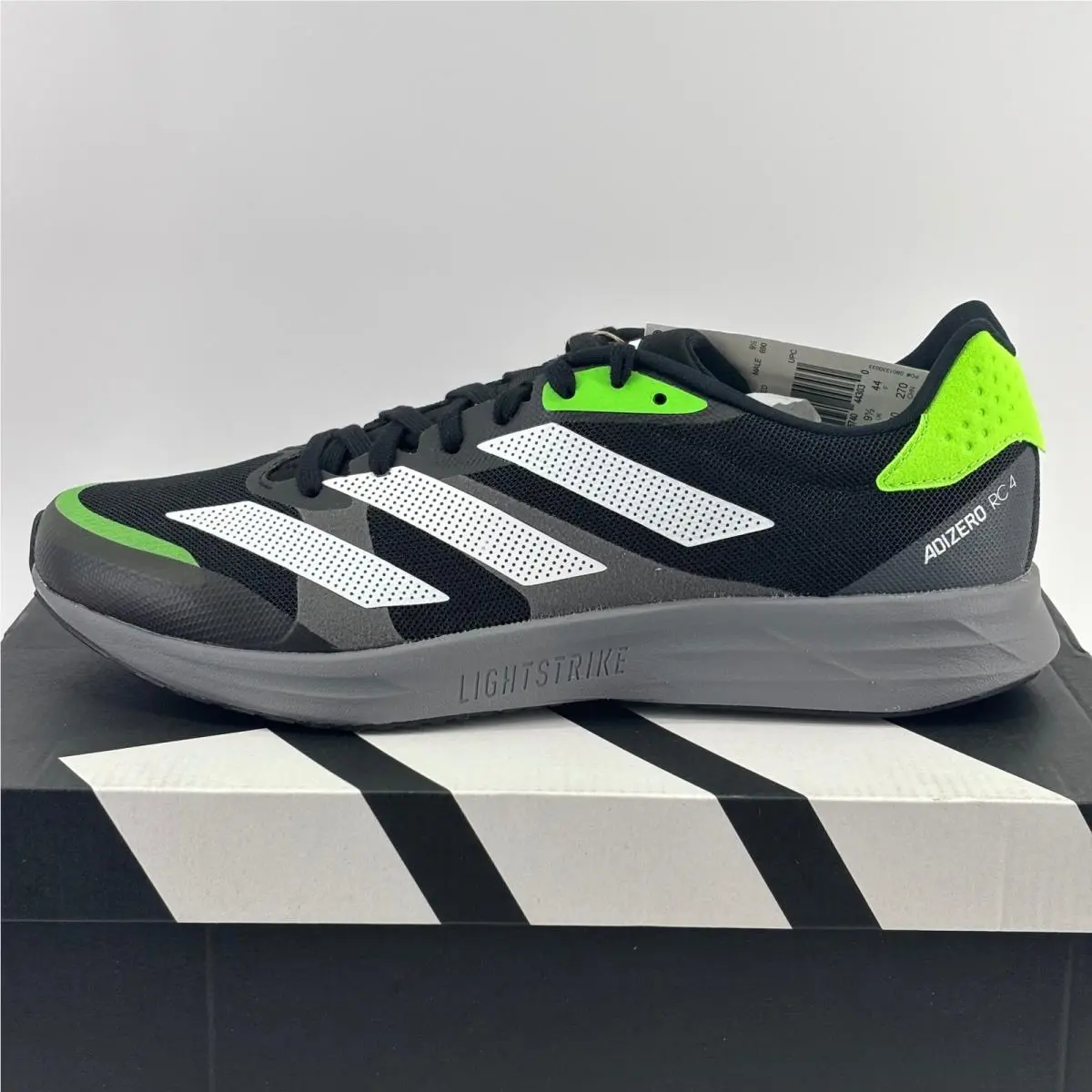 Adizero RC 4 Running Shoes Mens 10 Black Green GX6660 Performance by Adidas