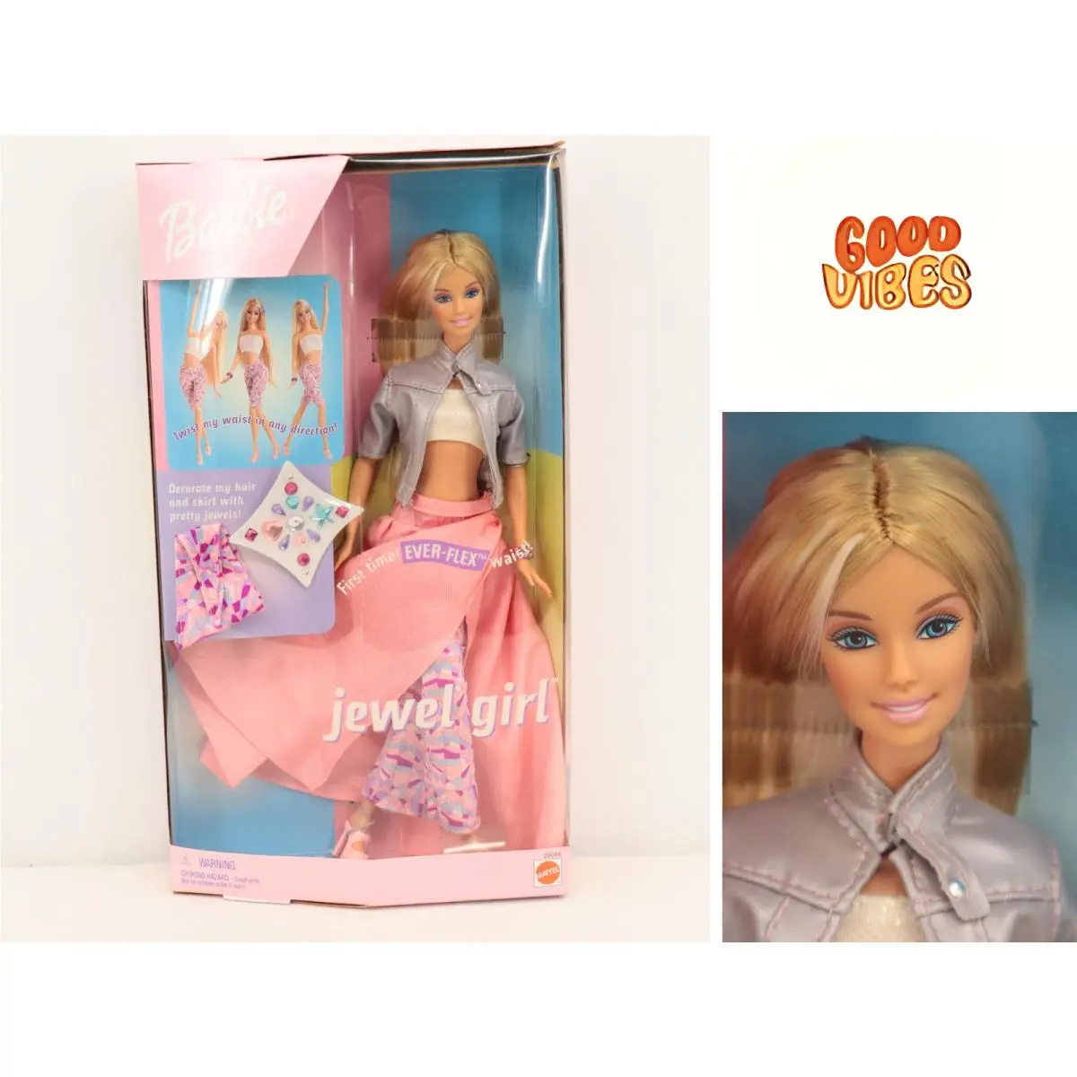2000 Mattel Barbie Jewel Girl Doll Nrfb 28066 Ever-flex Waist