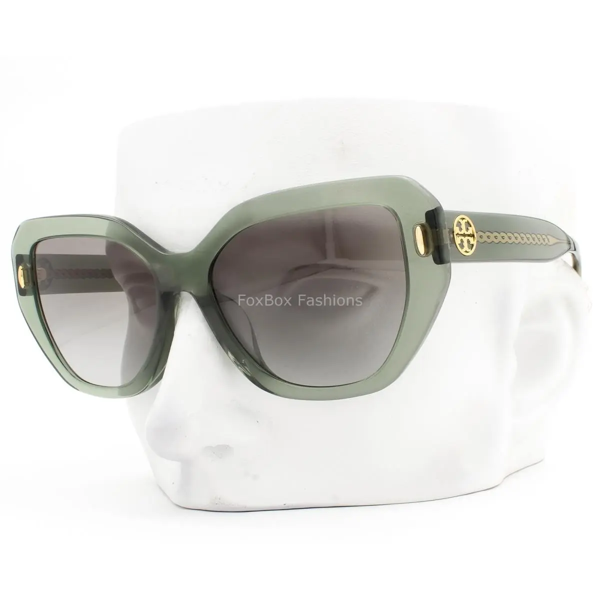 Tory Burch Sunglasses Shiny Crystal Sage Green Gray TY 7194U 1941/11 with Case