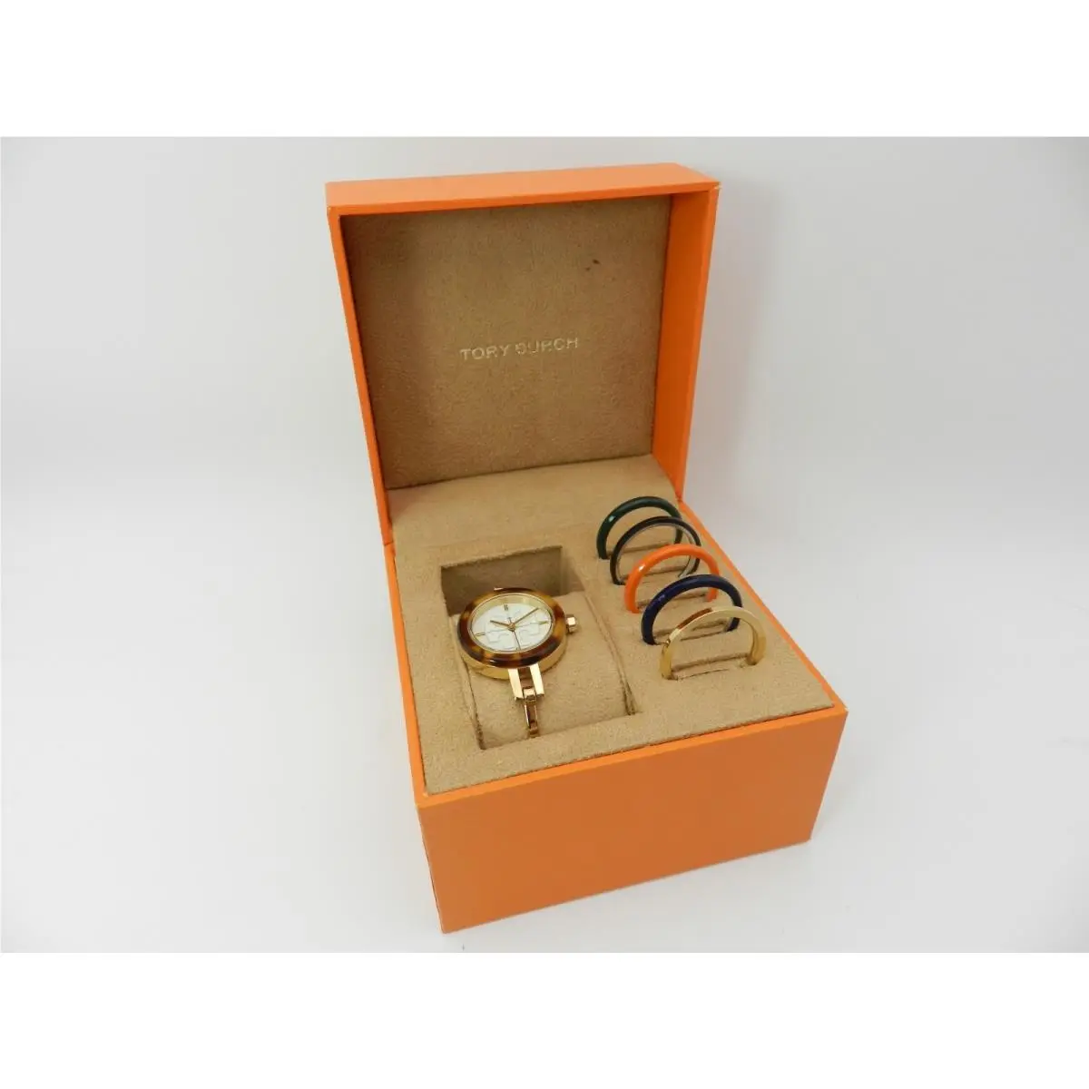 Women`s Gigi Gold-tone Stainless Steel Bangle Bracelet Watch 27mm Set by Tory Burch