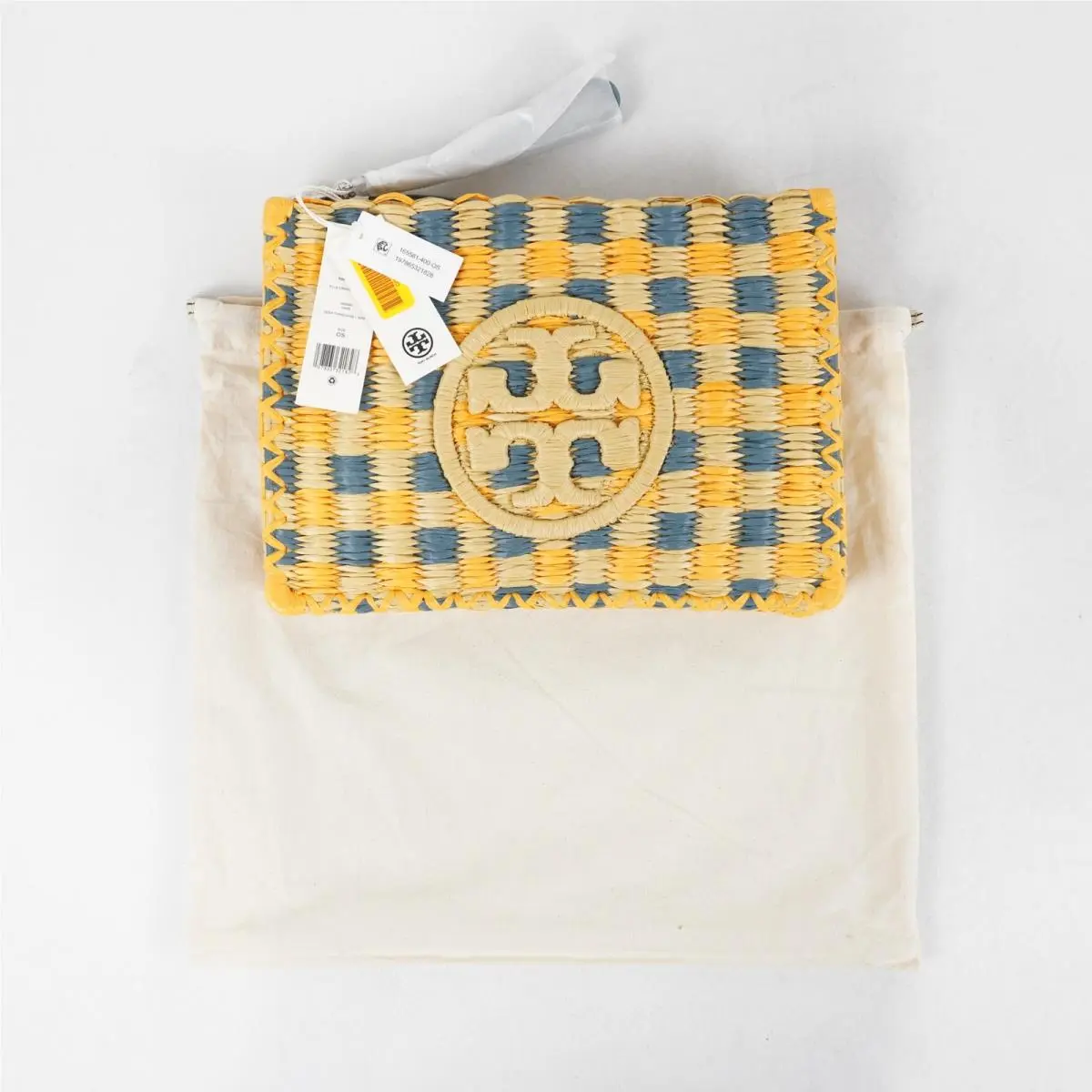 Ella Women`s Raffia Hand-crocheted Pouch W/ Removable Wristlet Small by Tory Burch