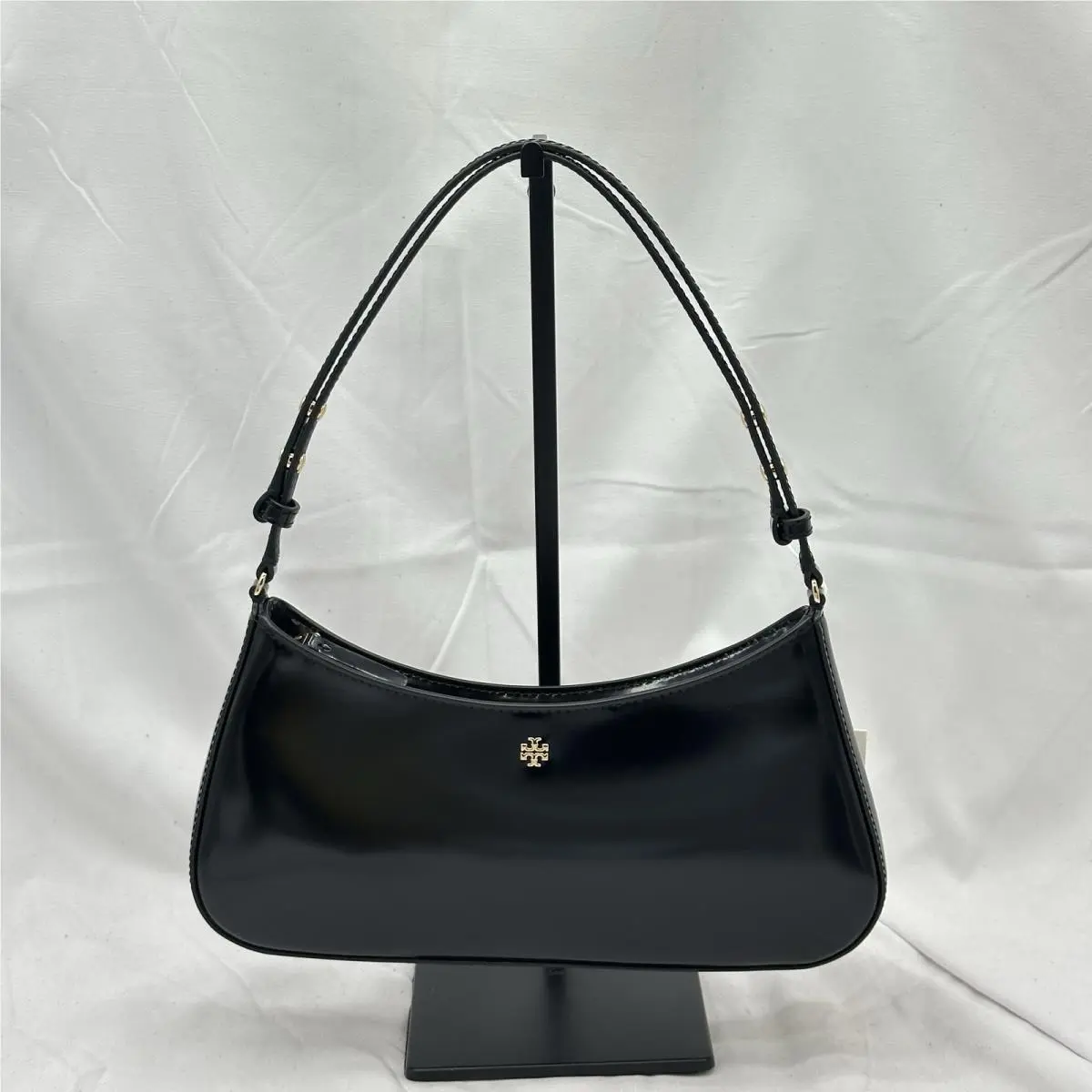 Womens Emerson Small Shoulder Bag Patent Leather 175655 Black by Tory Burch