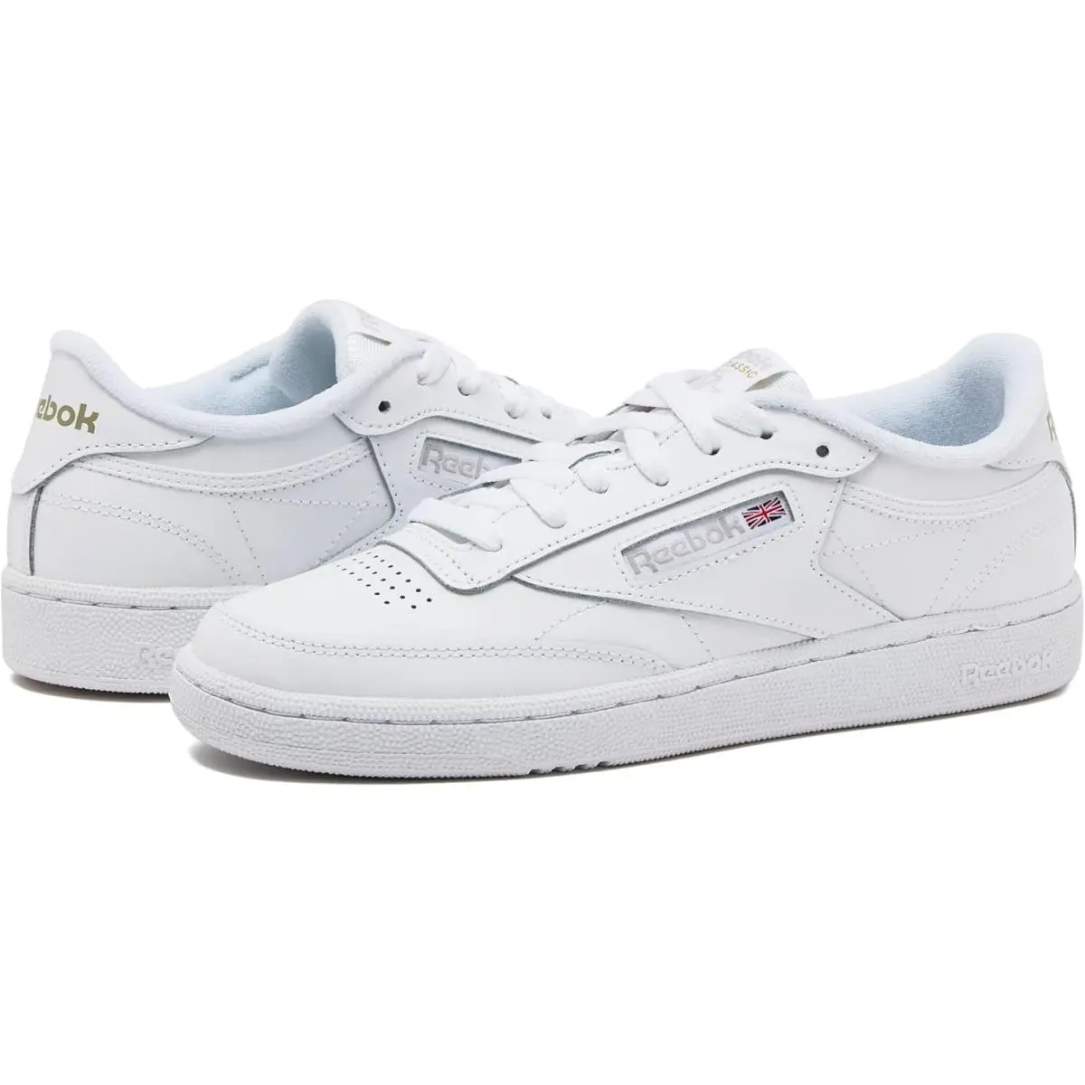 Men`s Reebok Club C85 Tennis Sneaker Shoe 100000154 White/gary