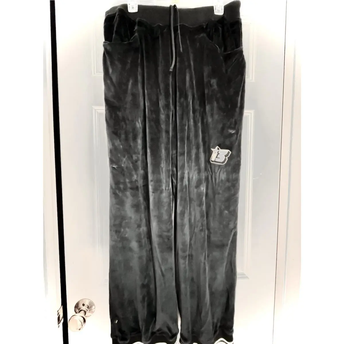 Vintage Reebok I3 Allen Iverson Velour Track Pants Black Gold Baggy Y2K Xxl