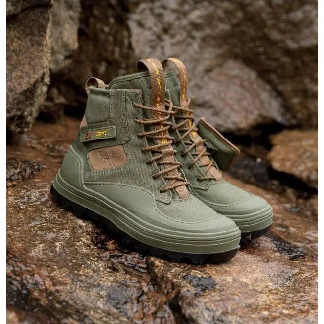 Reebok Club C GY8059 Cleated Mid Women`s Boot Green Brown Rothco Size 6 US