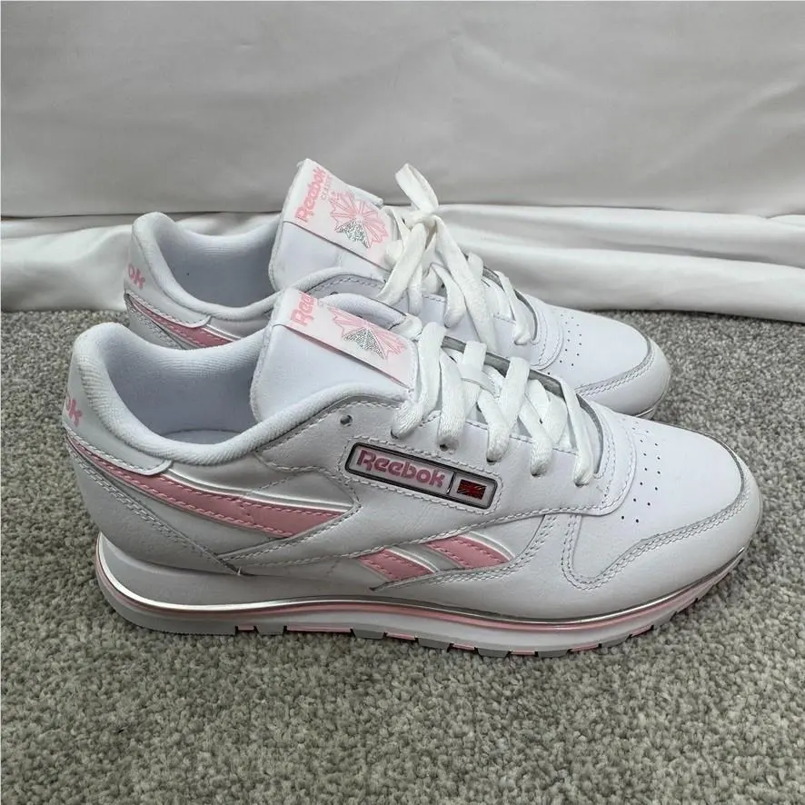 Reebok shoes - Reebok Classic Leather - Classic Leather - White/White/Pink Glow (UPC: 197323011490) 1