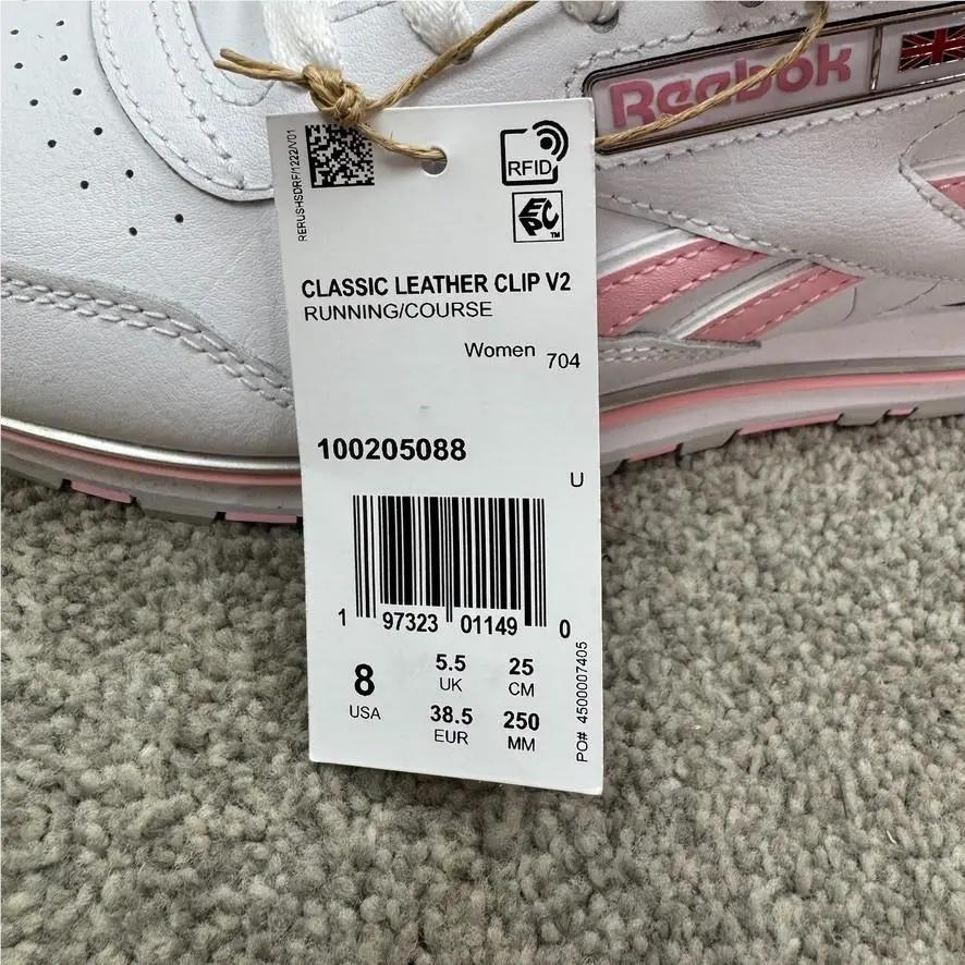 Reebok shoes - Reebok Classic Leather - Classic Leather - White/White/Pink Glow (UPC: 197323011490) 5