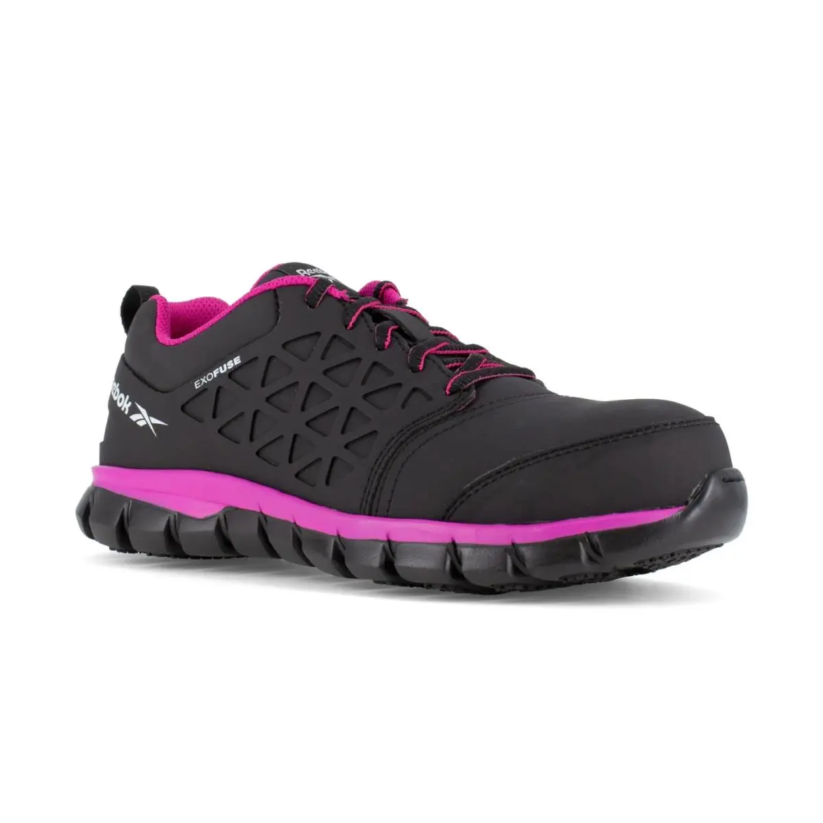 Reebok Work Women`s Sublite Cushion Eh Composite Toe Athle Black/pink - 8 Wide