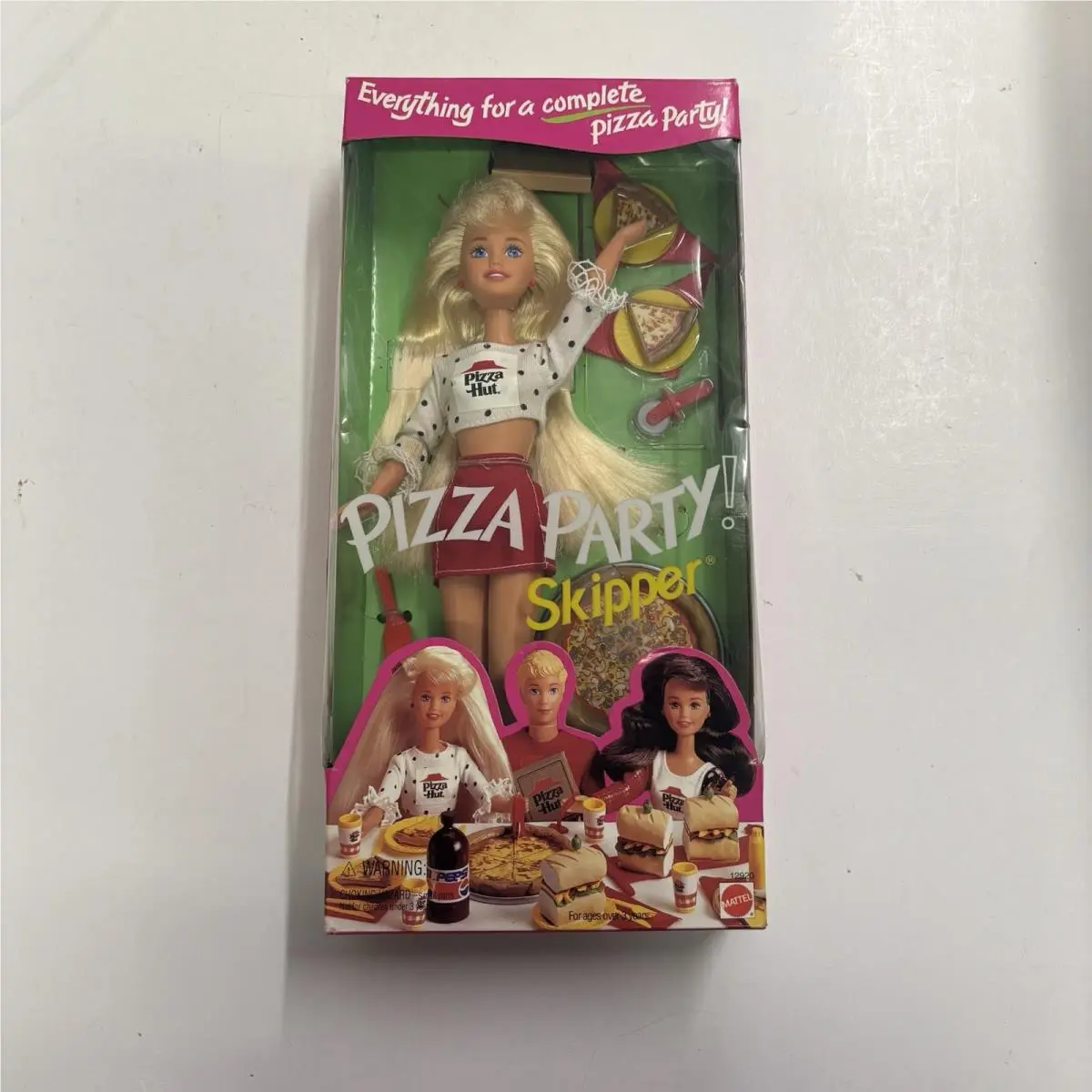 1994 Pizza Party Skipper Pizza Hut Barbie Doll Very Long Blonde Hair